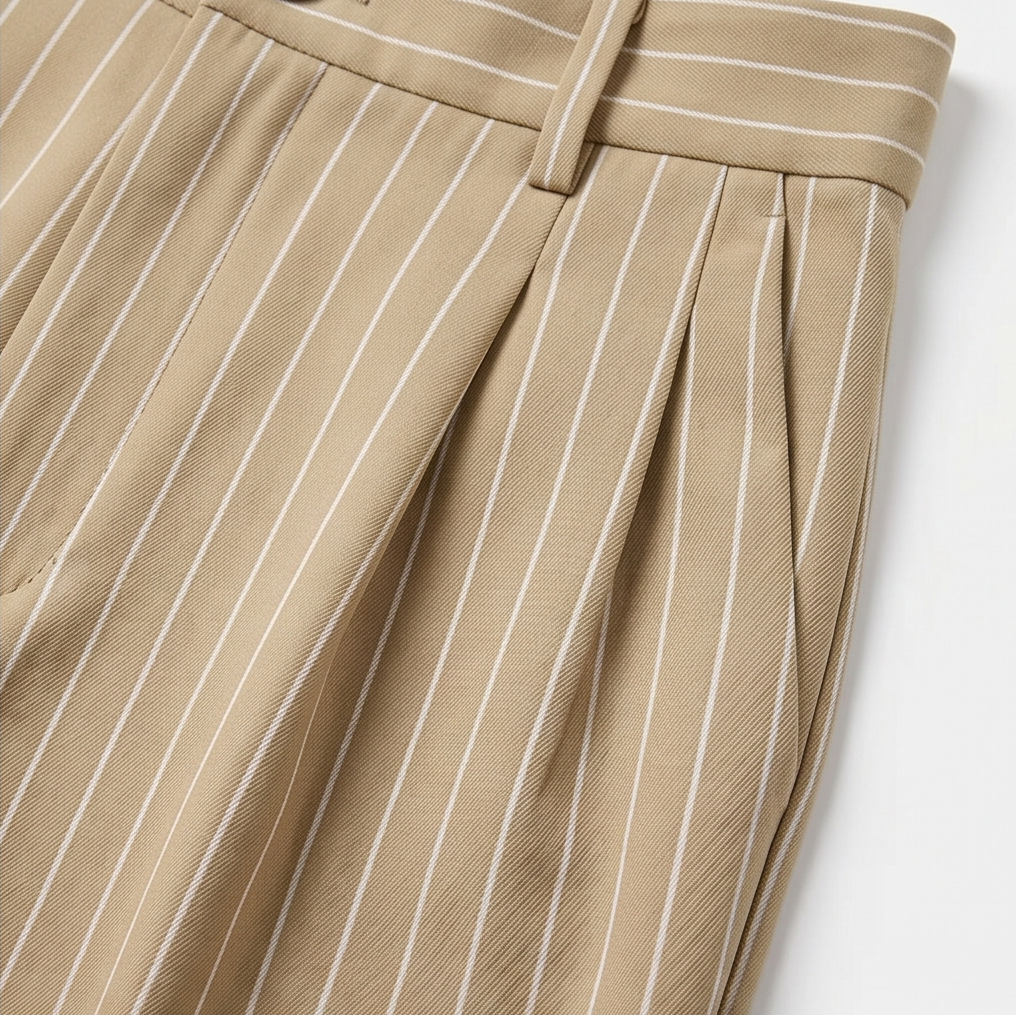 Solène™ High-Waisted Striped Wide-Leg Trousers for Effortless Polish